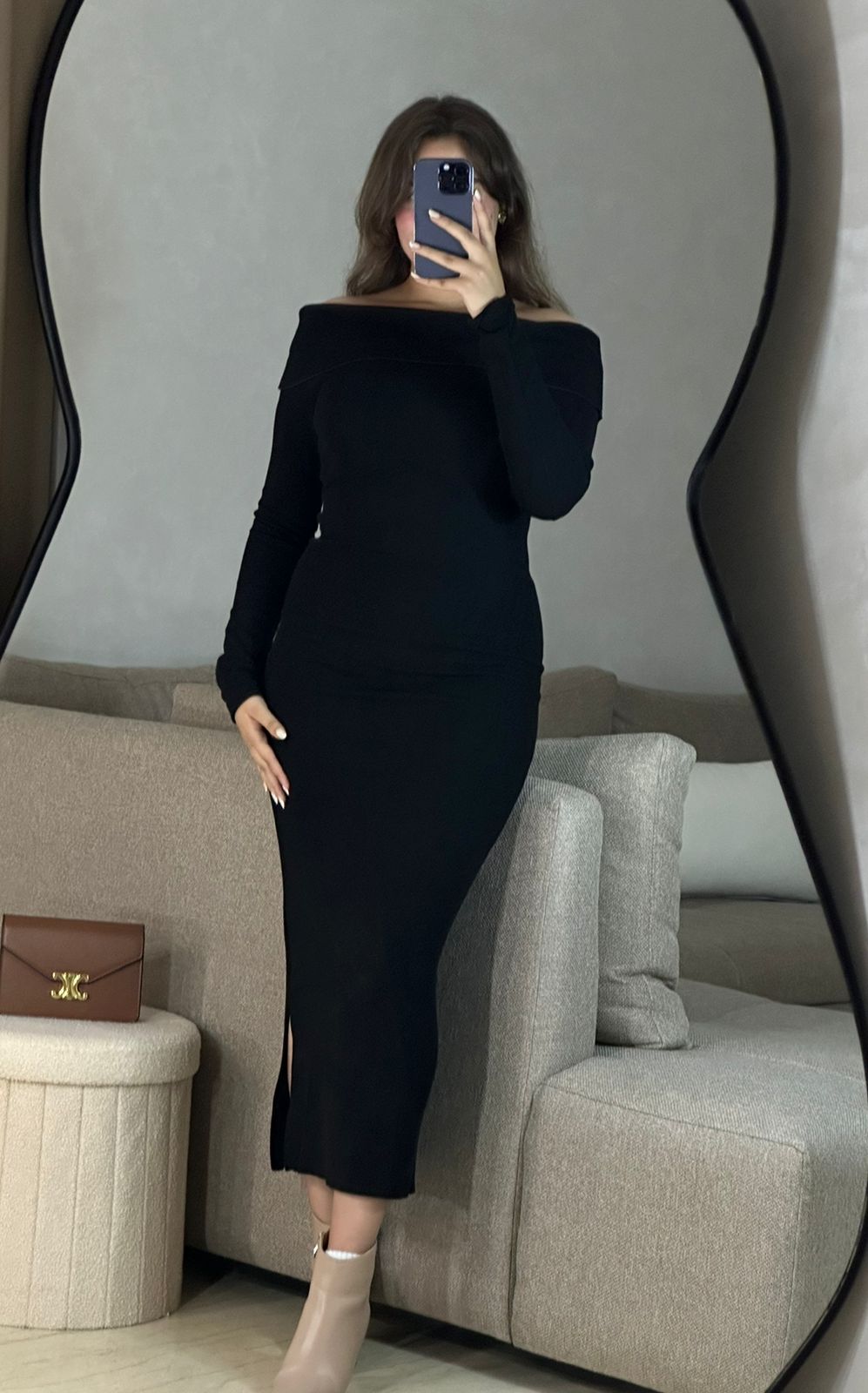 Robe col bardot