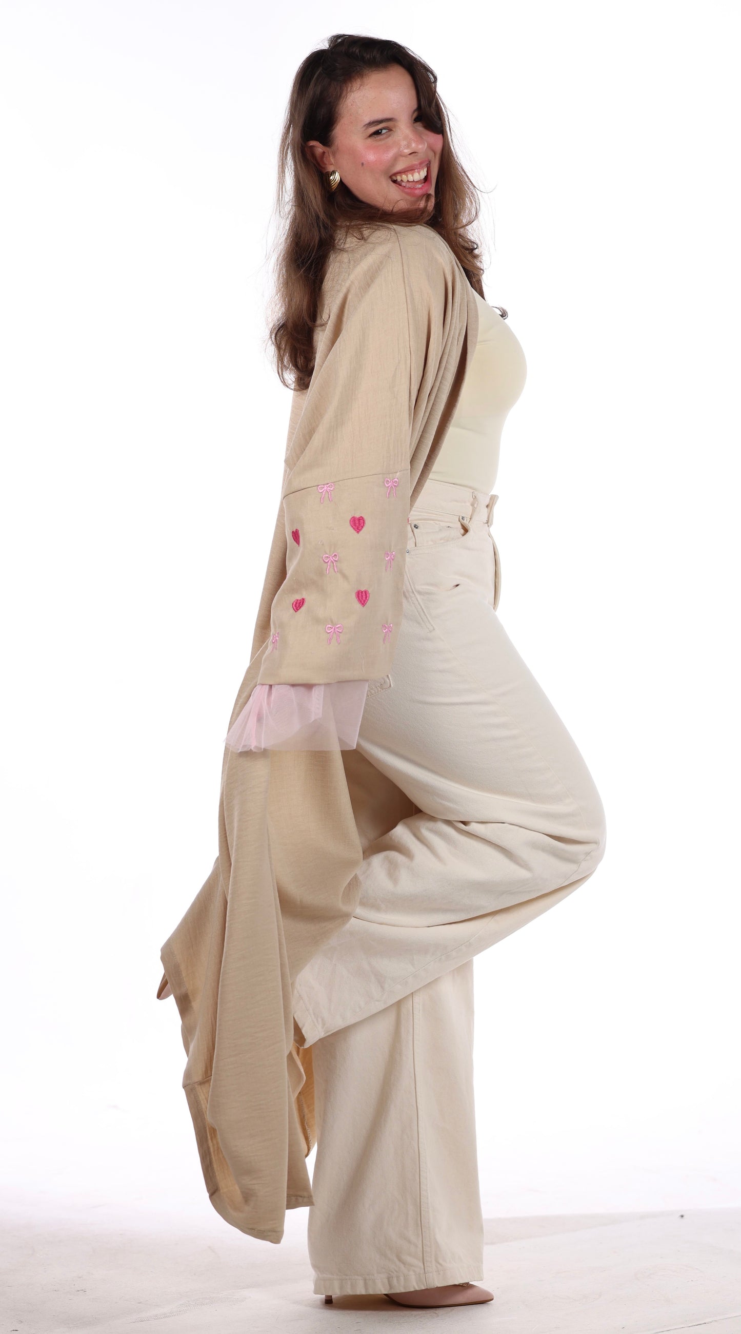 Im Just a Girl Abaya Creamy 🍰🎀