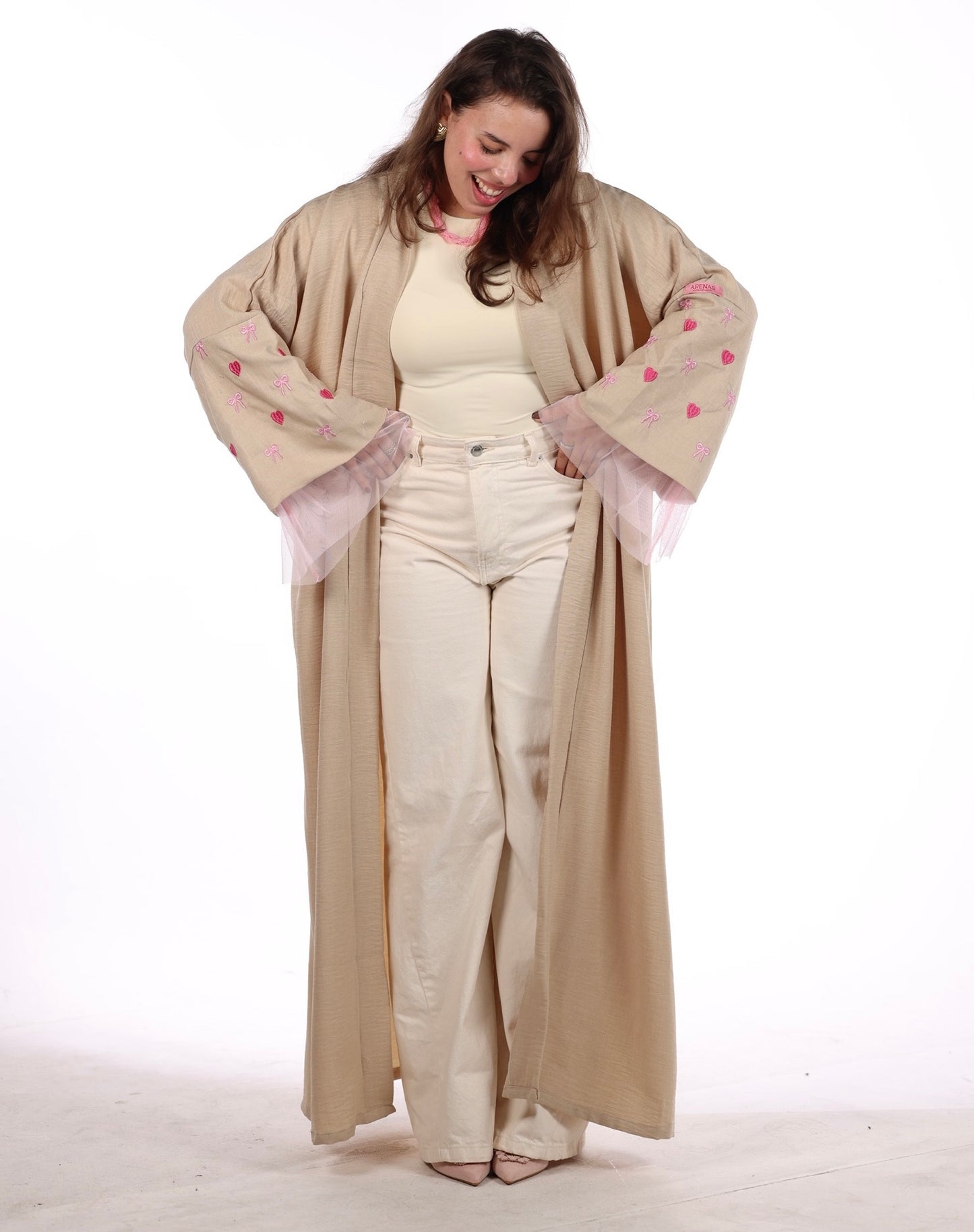 Im Just a Girl Abaya Creamy 🍰🎀