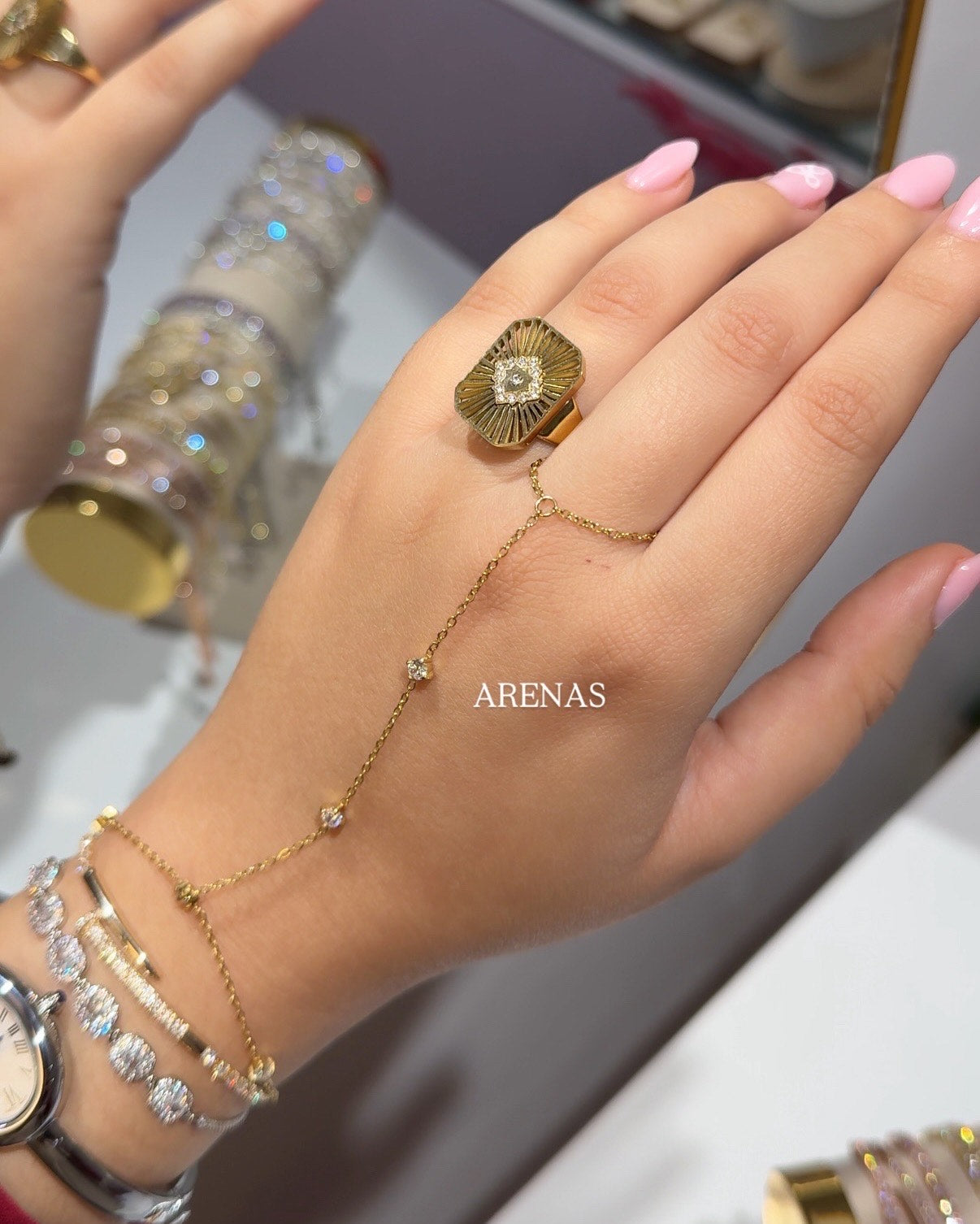 Bague Shiny Carre ajustable