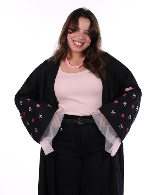 Im Just a Girl Abaya Noir 🖤🎀