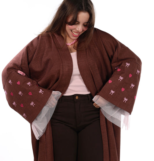 Just A Girl Abaya Brown 🤎🎀