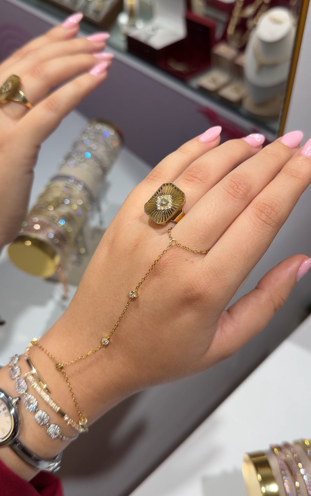 Bague Shiny Carre ajustable