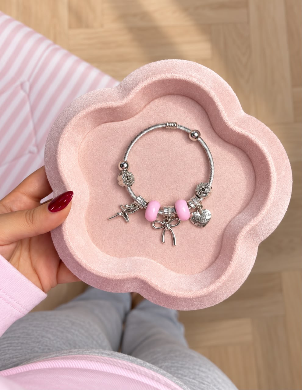 Pandora pink Bow Bracelet 🌙🎀